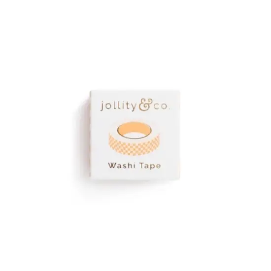Jollity & Co. - Check It! Peaches N&rsquo; Cream Washi Tape - Pack of 1 Roll, 10 Meters image {1}
