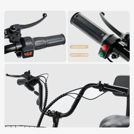 Topteng Electric Trike, 3 Wheel Bicycle with 4.0 Fat Tire image {4}