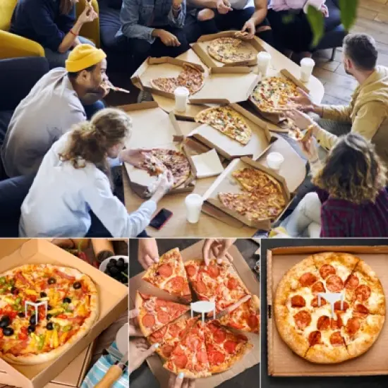 Unique Bargains Square Corrugated Cowhide Paper Mini Storage Cookie Pizza Box image {4}