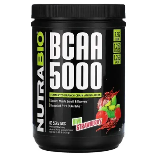 NutraBio BCAA 5000, Kiwi Strawberry, 0.88 lb (401 g) image {4}