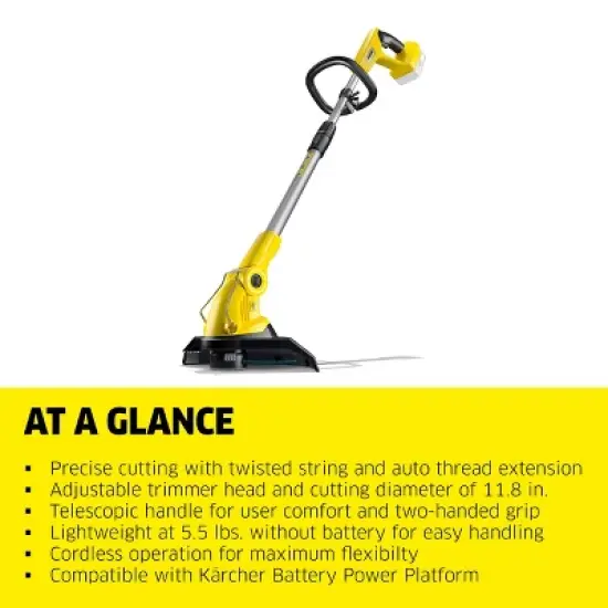 Karcher LTR 18-30 Battery Cordless Lawn Trimmer and Edger Tool Only image {1}