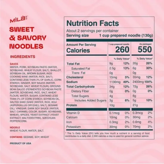 MiLa Frozen Sweet & Savory Pork Noodles - 6oz image {4}