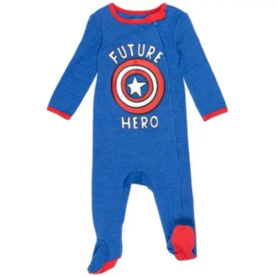 Marvel Avengers Hulk Captain America Spider-Man Baby 3 Pack Zip Up Sleep N' Play Coveralls Newborn to Infant  image {2}