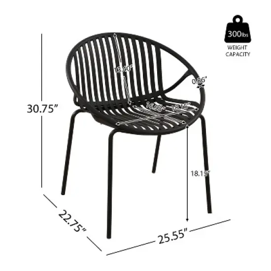 Christopher Knight Home Paddy 7 Pieces Outdoor Modern Metal and Polypropylene Dining Set with Stackable Chair image {2}