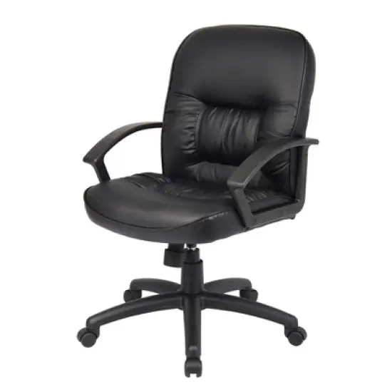 Mid Back Leatherplus Chair Black - Boss Office Products image {5}