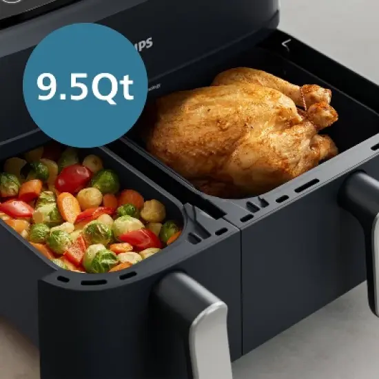 Philips 3000 Series 9.5qt Dual Basket Air Fryer Black image {10}