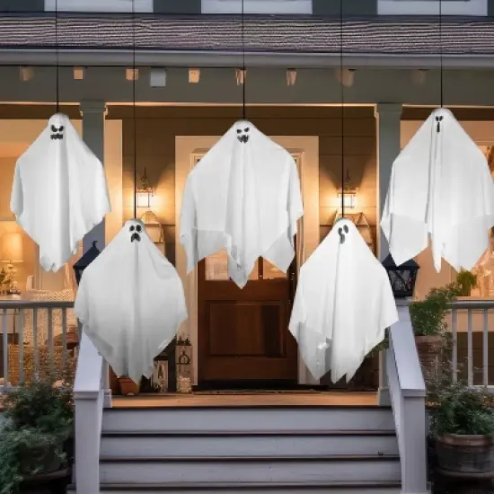 Joyfy 5 Pcs Halloween 27.5'' Hanging Ghost Decoration,Halloween Decor,Front Yard Patio Lawn Garden Outdoor and Holiday Porch Haunted House Tree D&eacute;cor image {6}
