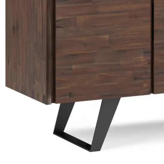 Mitchell Large 4 Door Sideboard Buffet Distressed Charcoal Brown - WyndenHall image {6}