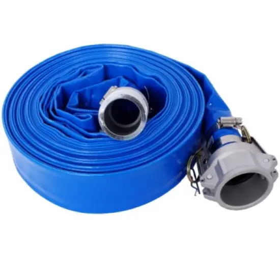 Syemin Drip Irrigation 50Ft Pool Backwash Hose, Heavy Duty Lay Flat Water Discharge Pump Hoses For Swimming Drain Pools, Blue, 1.5"*1.5"*1.5" image {5}