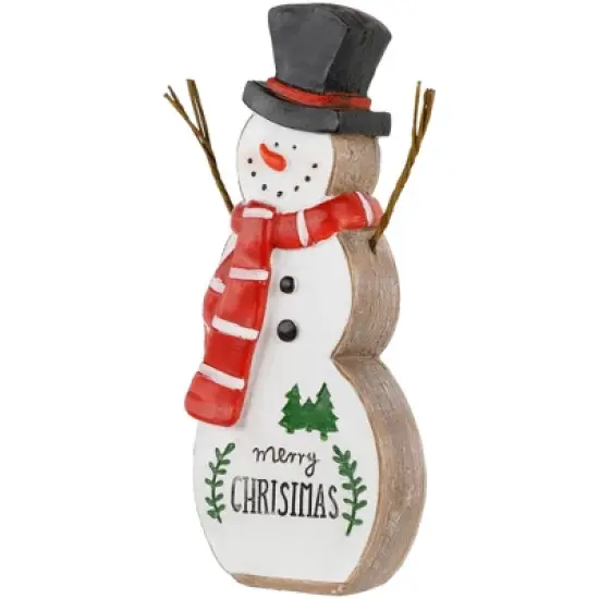 Northlight Wooden Snowman "Merry Christmas" Decoration - 8.5" image {3}