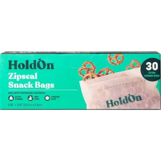 HoldOn Bags Compostable Zipseal Snack Storage Bags - 30ct image {8}