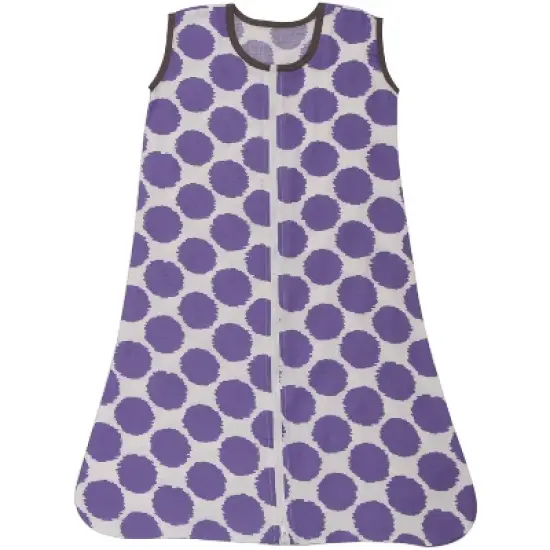 Bacati - Ikat Dots Leopard  Purple Grey Girls 4 pc Crib Set with Muslin Sleeping Sack image {4}