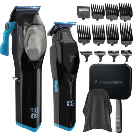 HUMMINGBIRD&trade; Pro Series Hair Clippers and Trimmer Set &ndash; 9000 RPM Magnetic Motor, Zero-Gapped, Cordless USB-C Rechargeable, Carry Case, Pro Barber Kit image {7}