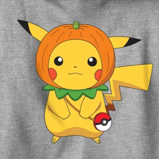 Junior's Pokemon Halloween Pumpkin Pikachu Cowl Neck Sweatshirt image {1}