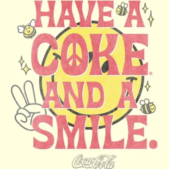Men's Coca Cola Unity Have a Coke and a Smile Peace T-Shirt image {1}