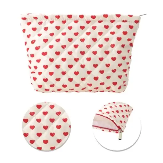 Unique Bargains Heart Shaped Makeup Bag 1 Pc image {3}