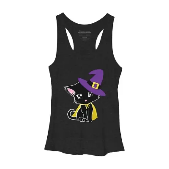 Women's Design By Humans Halloween Cat By AdrianaOliveira Racerback Tank Top image {6}