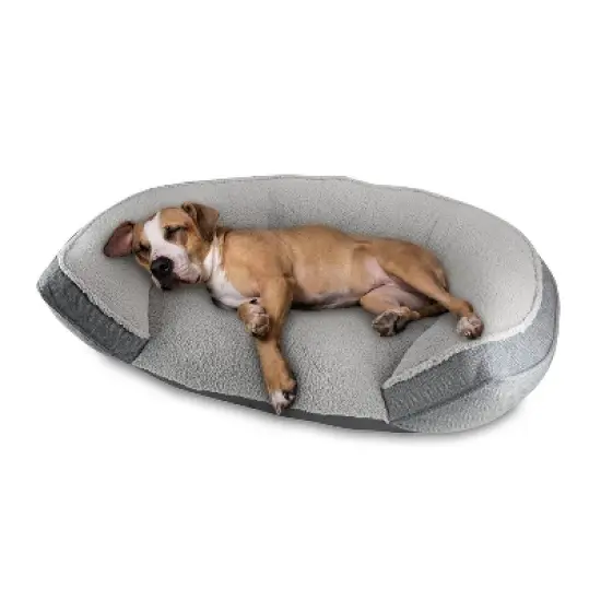 Canine Creations Step In Oval High Side Open Front Dog Bed - XL - Charcoal image {1}