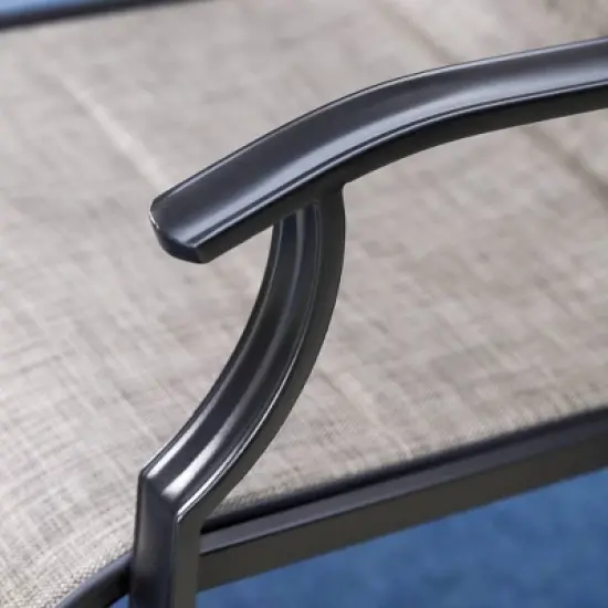 7pc Patio Dining Set with Expandable Steel Table & Metal Padded Arm Chairs - Captiva Designs image {12}