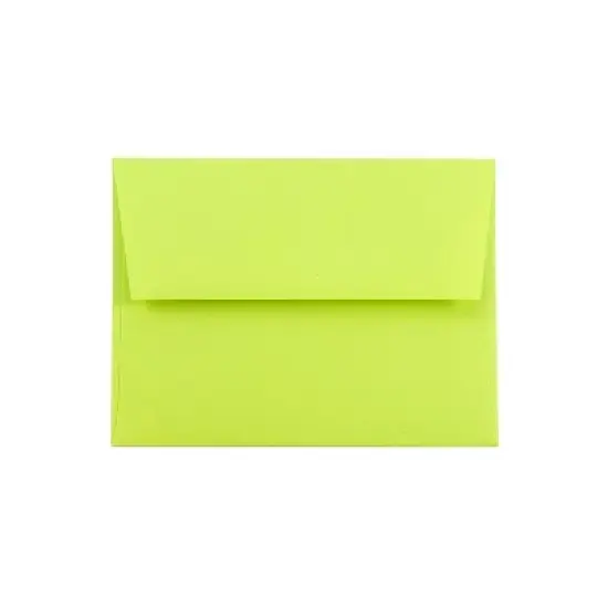 JAM Paper A2 Colored Invitation Envelopes 4.375 x 5.75 Ultra Lime Green WDBH610 image {4}