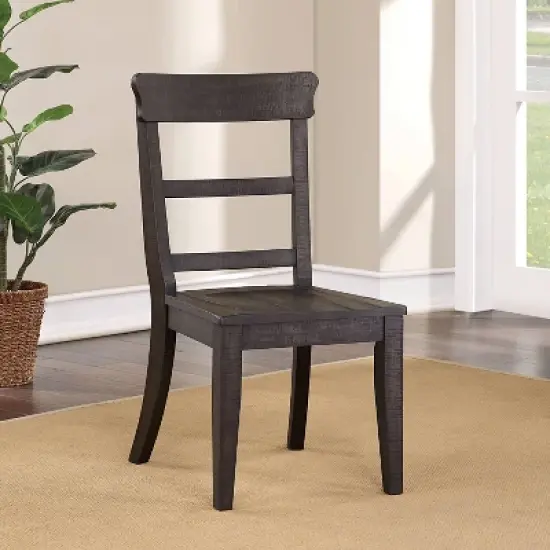 2pk Strasbourg Rustic Ladder Back Side Chairs - HOMES: Inside + Out image {1}