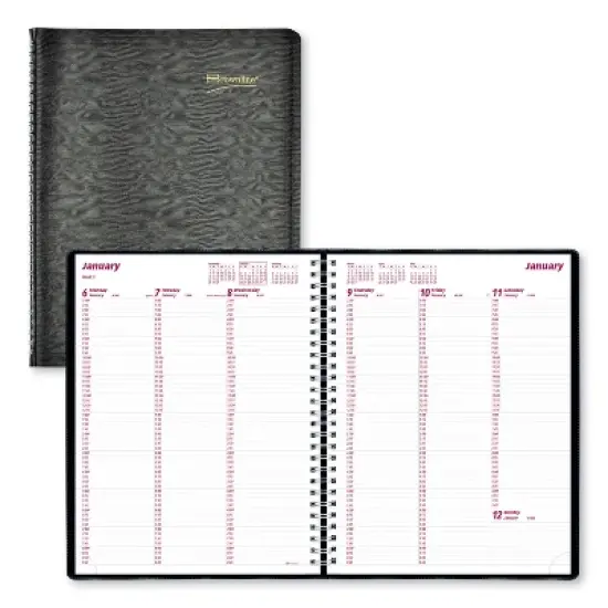 Essential Collection Weekly Appointment Book in Columnar Format, 11 x 8.5, Black Cover, 12-Month (Jan to Dec): 2026 image {4}