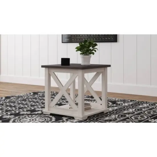 Dorrinson End Side Table White/Black/Gray - Signature Design by Ashley image {1}