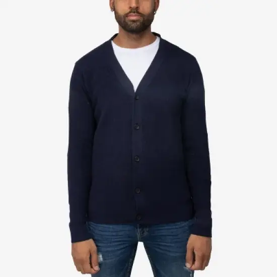 X RAY Men's Cotton Cardigan Sweater, V-Neck & Shawl Collar Soft Cable Knit Button Down Cardigan image {10}