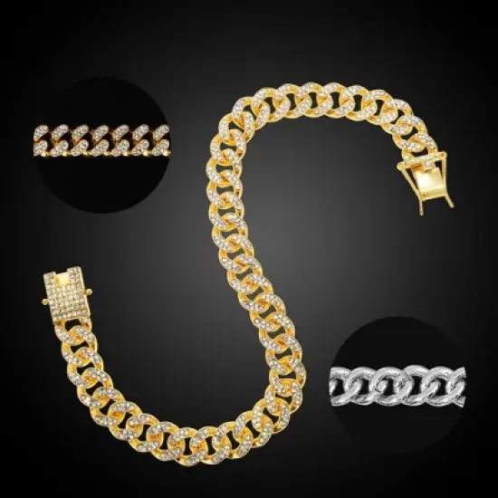 Unique Bargains Durable Rhinestone Dog Chain 1 Pc image {3}