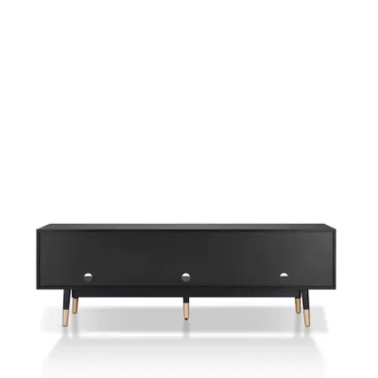Vanore Mid-Century 3 Drawer TV Stand for TVs up to 80" Black - HOMES: Inside + Out image {8}