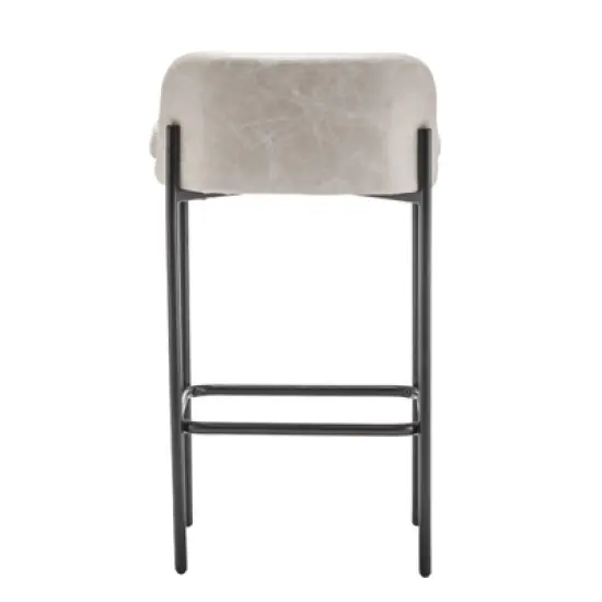 Modern Mid-Back Counter Height Barstool Faux Leather - WOVENBYRD image {4}