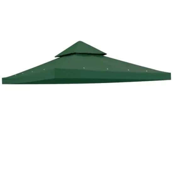 Yescom 8x8Ft 2-Tier Gazebo Top Replacement UV30+ for 2 Tier Outdoor Patio Canopy Cover Party Backyard Garden Green image {9}