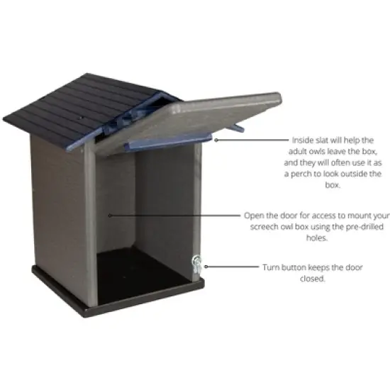 Ultimate Poly Screech Owl or Saw-Whet Owl House Nesting Box image {3}