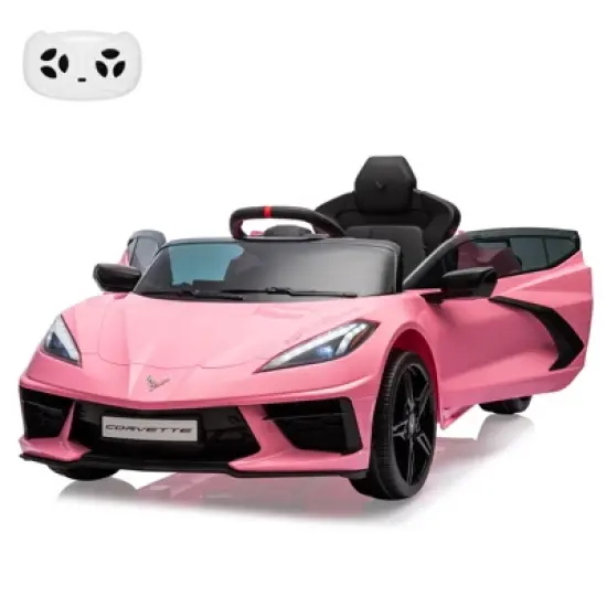 Ride on Sports Car, 12V Battery Powered Car for Kids, Licensed Corvette Kids Electric Car Toy, with RC, Visual Dashboard, Music image {9}
