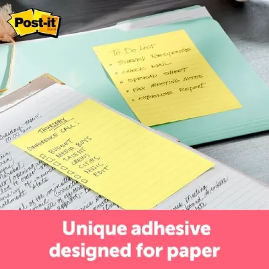 Post-it Lined Original Notes, 4 x 6 Inches, Canary Yellow, Pack of 12 image {4}