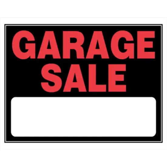 Hillman English Black Garage Sale Sign 15 in. H X 19 in. W - Case of 6 image {1}