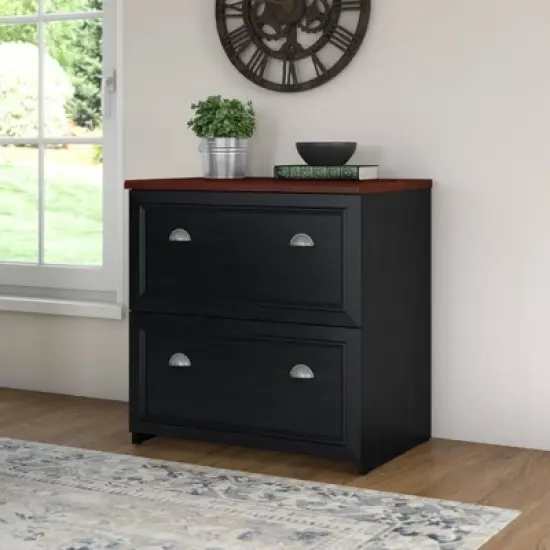 2 Drawer Fairview File Cabinet Antique Black - Bush Furniture image {1}