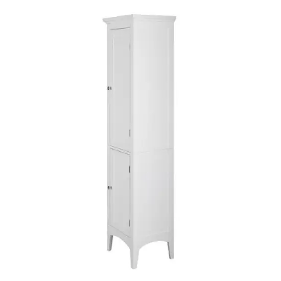 Teamson Home Glancy Wooden Tall Tower Cabinet with Storage, White image {8}