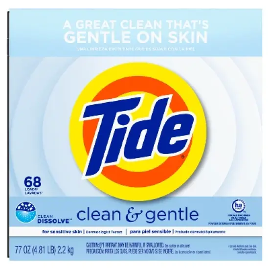 Tide Powder Laundry Detergent - Free & Gentle - 77oz image {8}