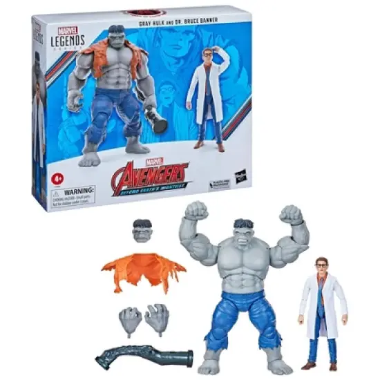 Marvel Avengers Legends Gray Hulk and Dr. Bruce Banner Action Figure Set - 2pk image {2}
