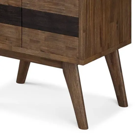 70" Wright Bookcase with Storage Rustic Natural Aged Brown-WyndenHall image {5}