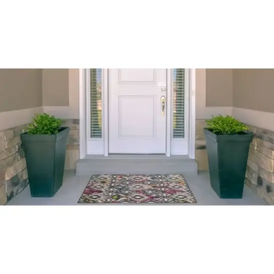 Govan Washable Outdoor Rug Ivory/Charcoal - Linon image {1}