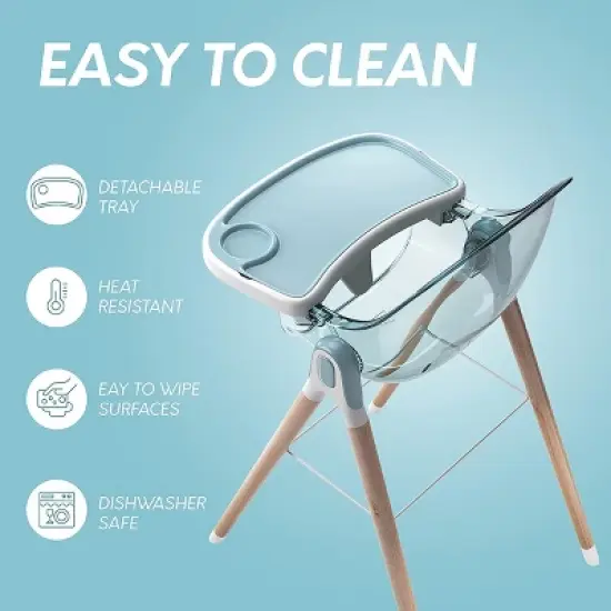 Children of Design Adjustable & Reclining 6-in-1 Deluxe Wooden High Chair for Babies & Toddlers image {7}