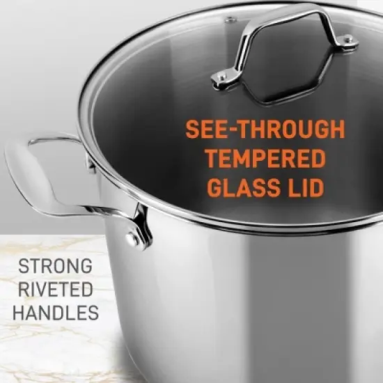 NutriChef 12-Quart Stainless Steel Stock Pot - 18/8 Food Grade Steel Heavy Duty image {5}