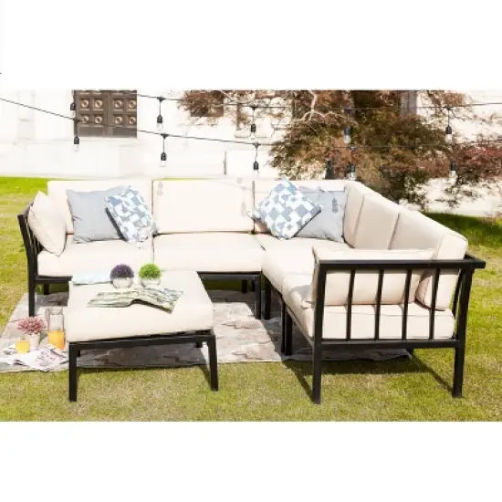 6pc Sectional Sofa Patio Conversation Set - Patio Festival
 image {18}