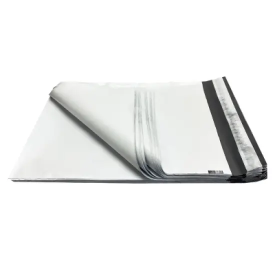 UOFFICE 100 Poly Mailers Bags 10 x 13" - #3 White Pouches Self-Sealing image {1}