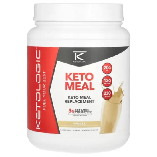 Ketologic Keto Meal Replacement Shake Powder for Optimal Results + MCT Oil + Grass-Fed Whey - Perfectly Formulated Macros for Ketosis - 20 Servings - image {3}
