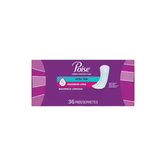 Poise Ultra Thin Postpartum Incontinence Pads - Maximum Absorbency - Long - 36ct image {8}