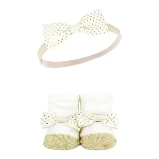 Hudson Baby Infant Girl Headband and Socks Giftset, Coral Gold 8-Piece, One Size image {5}