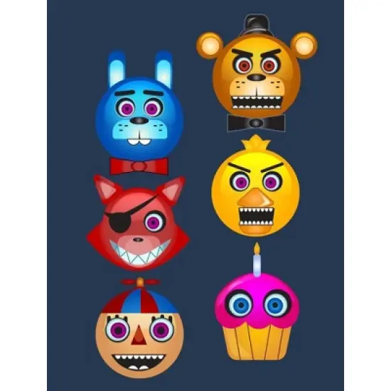 Five Nights At Freddy's Animatronic Character Heads Boy's Navy T-shirt image {1}